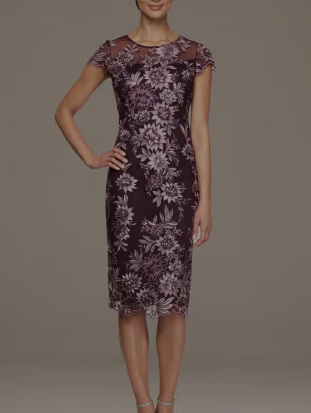 Alex Evenings Floral Midi Dress Size 12 Like New